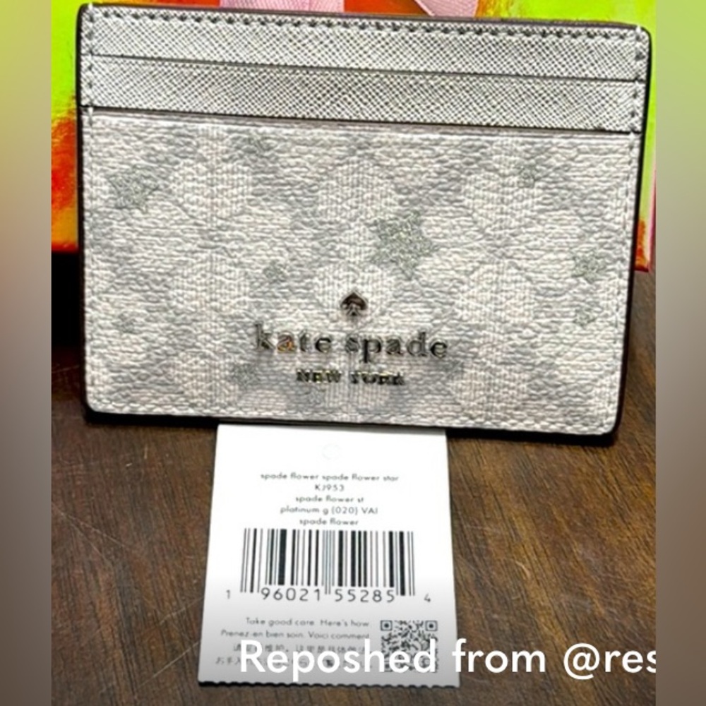Kate Spade Silver Card Holder NWT